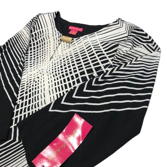 New Sunny Leigh Dresses & Skirts - New Sunny Leigh Shift Dress Womens Medium black‎ white Career Comfort Stretch